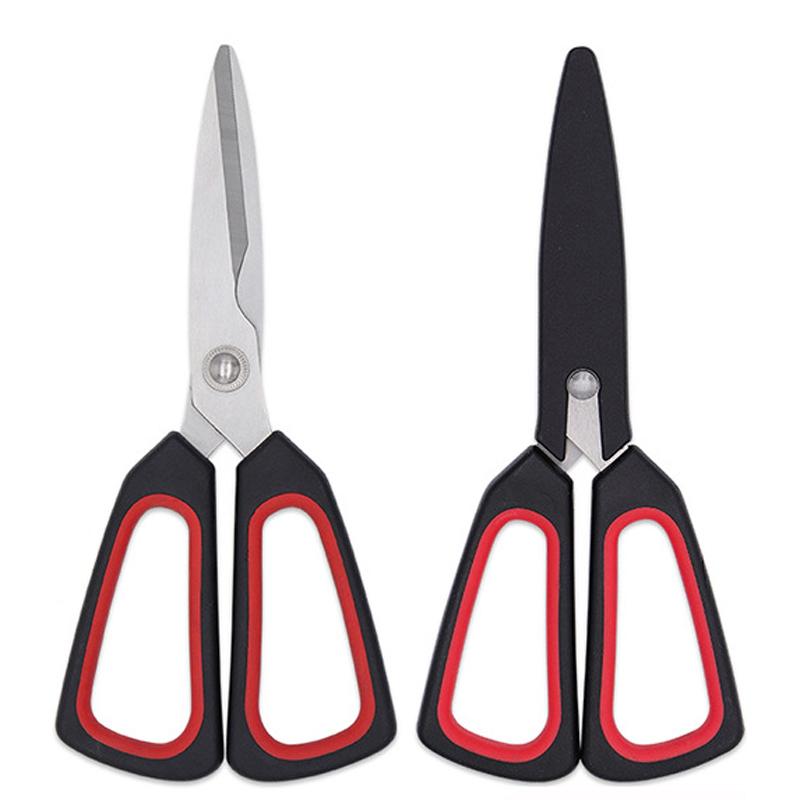 Household 2CR13 Stainless Steel Multipurpose Chicken Bone Fish BBQ Kitchen Scissors PP+TPR Handle Shear Home Tools