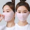 Women Eye Protection Lace Outdoor Solid Color Face Scarf Ice Silk Mask Face Cover Sunscreen Mask