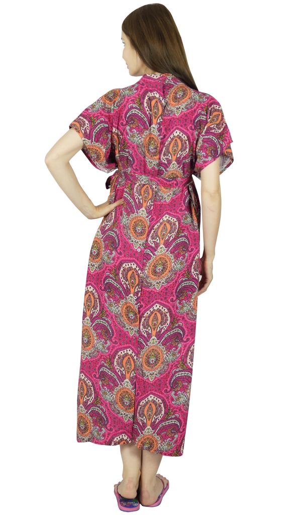 Bimba Ночная рубашка для кормящих матерей с поясом-кафтаном | Передняя и задняя часть