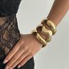 Fashion Metallic Spring Bangles Gold Silver Color Vintage Geometric Casual Style Irregular Bracelet for Women Statement Jewelry