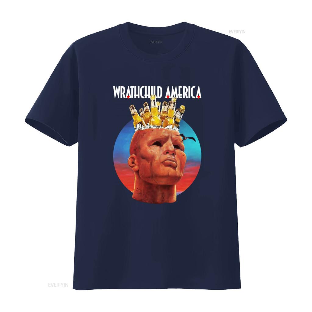 Wrathchild America Tour T Shirt I Aint Drunk Im Just Drinkin Print Mens vintage Washed homme streetwear Stretched