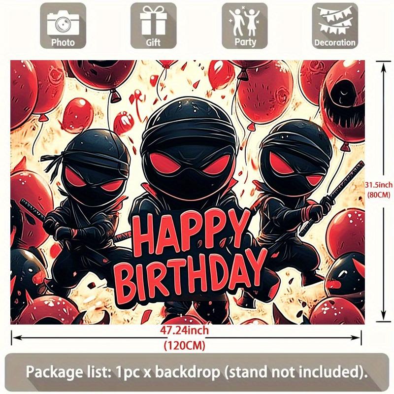 1pc Birthday Ninja Confetti Party Banner Multicolor Polyester