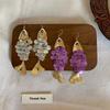 Personality Imitation Shell Tassel Earrings Elegant Dangle Earrings Fish-shaped Earrings  Festival