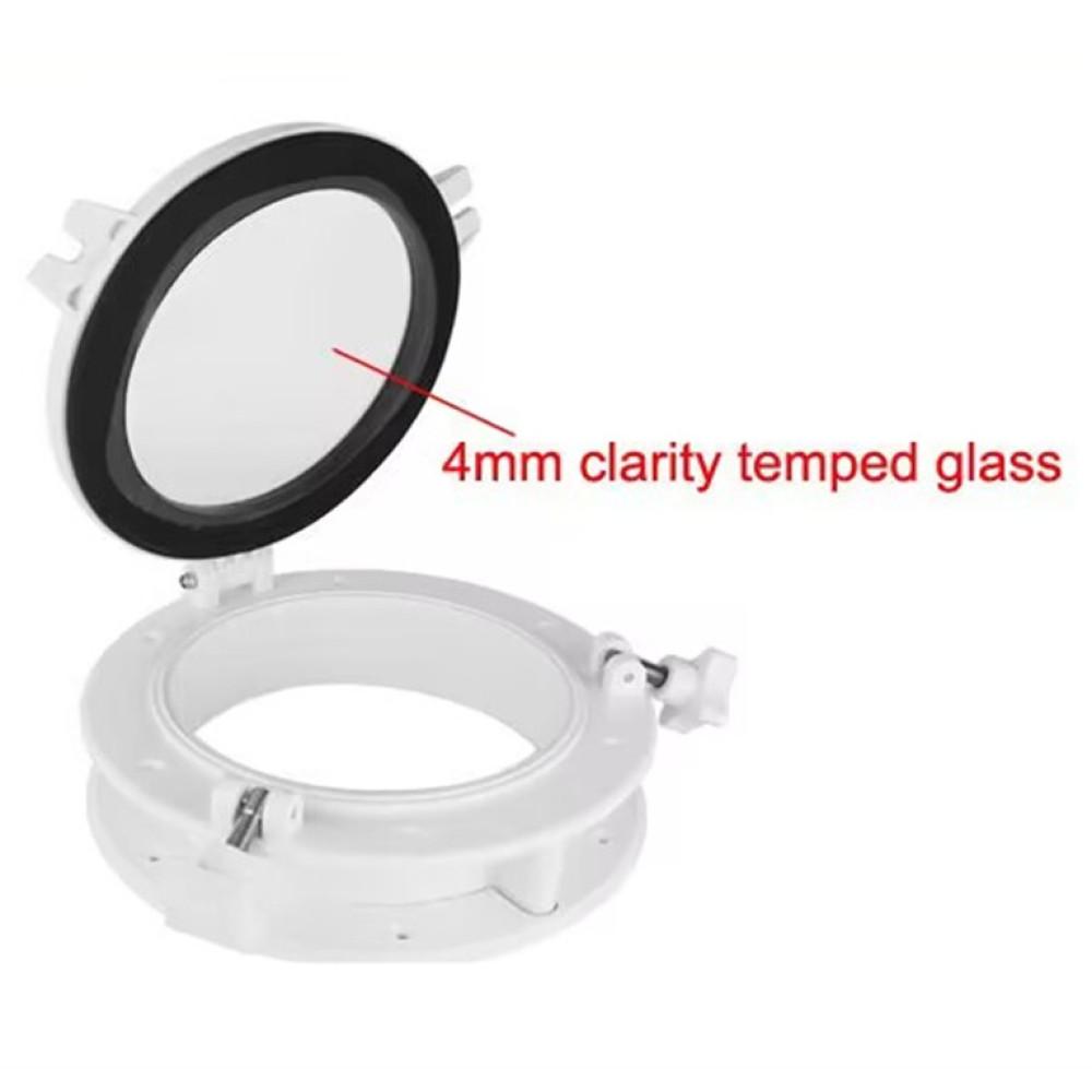 215mm Marine Boat Yacht Caravan Porthole ABS Plastic White Black Round Decorative Window Watertight Window