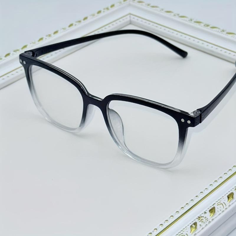 4pcs Steam Punk Style Anti-Blue Light Square Glasses Plastic Frame Anti-Reflective Plastic Lens