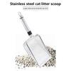 Инструмент для чистки домашних животных Совок для кошачьего туалета из нержавеющей стали Прочный, легко моющийся Эргономичная ручка Ручка, устойчивая к ржавчине Лопата для уборки домашних животных