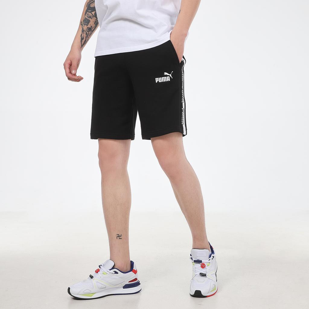 Puma Спортивные тренировочные шорты с принтом логотипа на шнурке, мужские трикотажные шорты черного цвета 588824-01