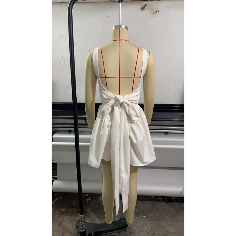 Summer Fashion Sexy Waist Halter Bow Halter Dress