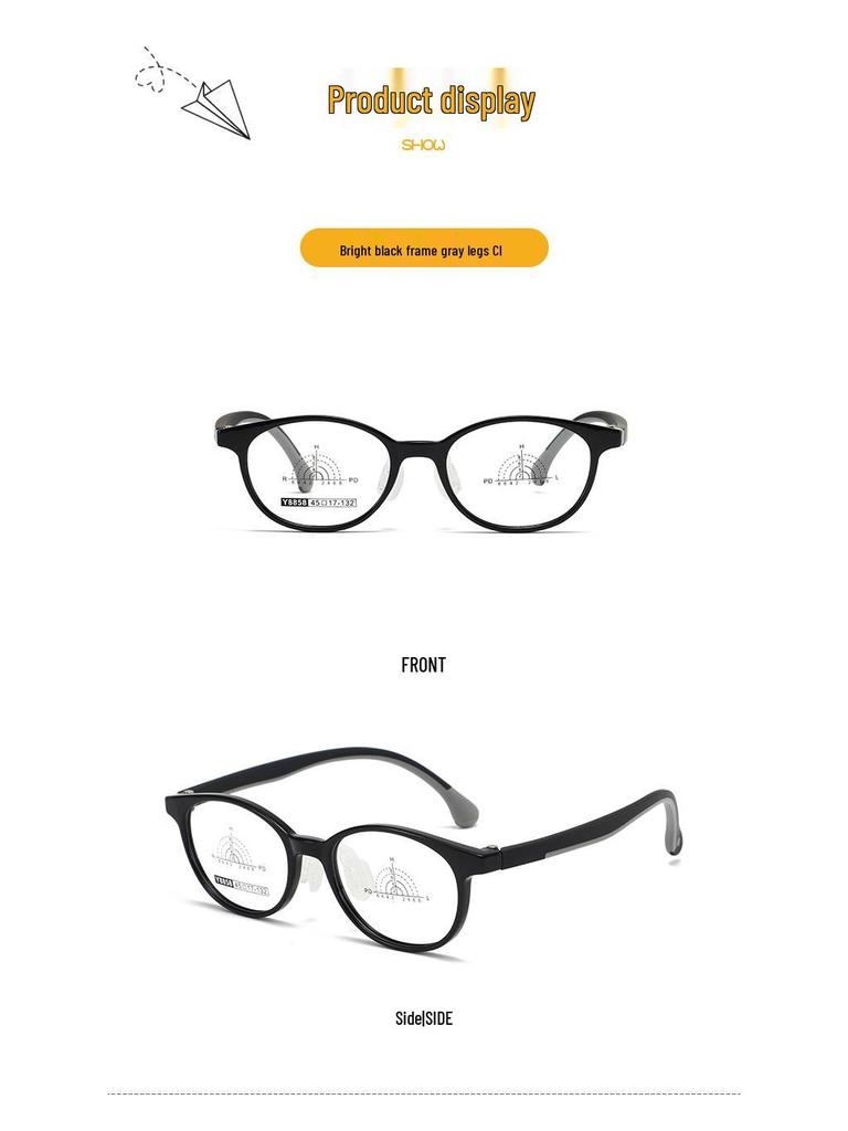 Comfortable Kids' Eyeglass Frames with Adjustable Nose Pads and Silicone Temples - Lightweight, Cute, and Durable for Girls