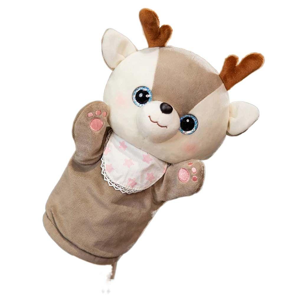 Sensory Toys Animal Plush Hand Puppet Firewood Dog Hand Finger Story Puppet Kindergarten