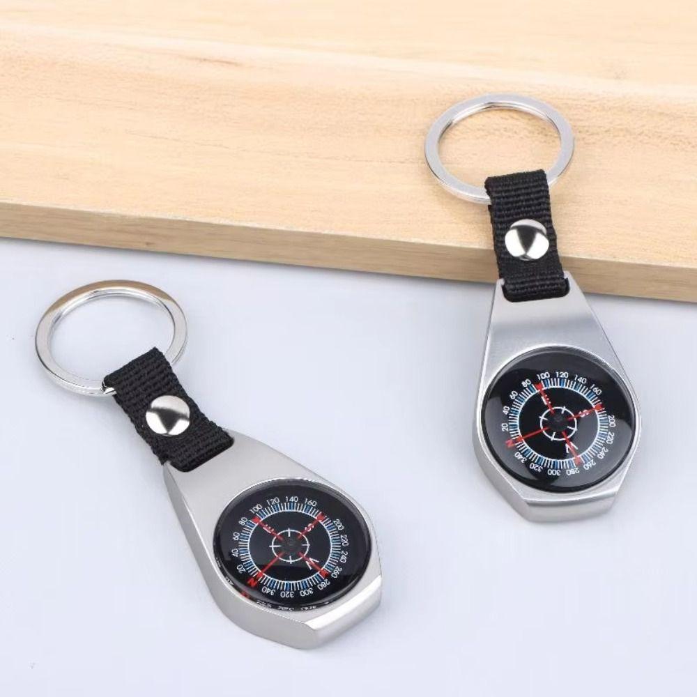 Metal Construction Pocket Compass Clear Dial Compass Keychain Survival Tool Survival Gadget Kids