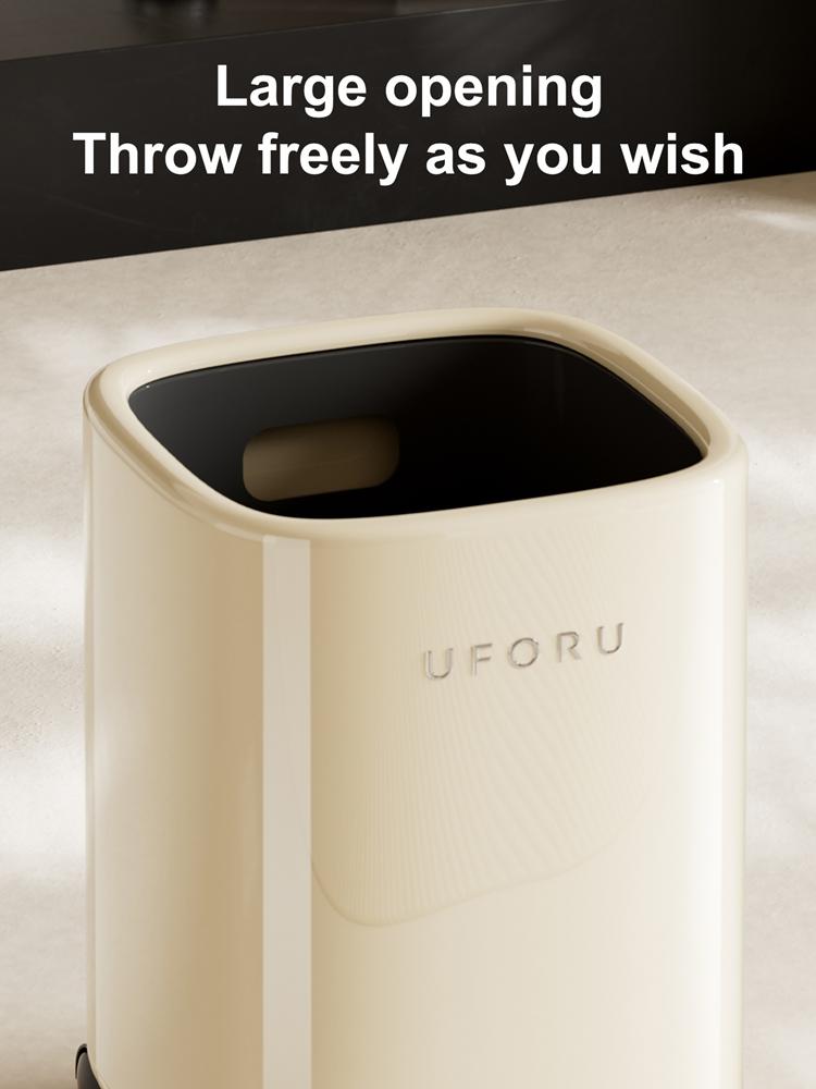 A versatile wheeled trash can that’s easy to clean and ideal for home use, perfect for bedrooms, living rooms, and bathrooms.