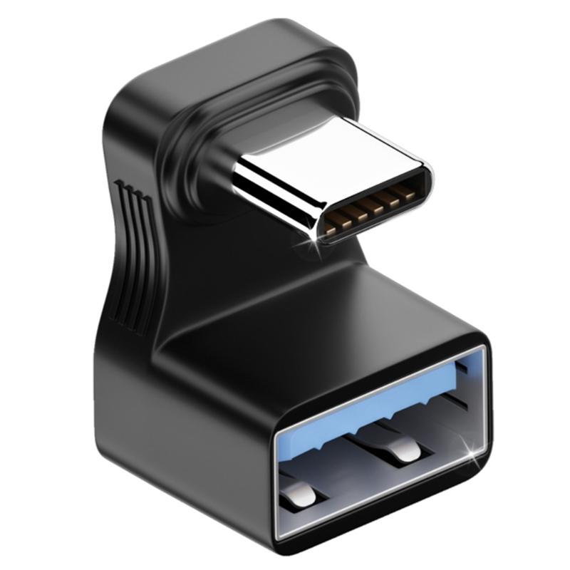 USB C 180° Адаптер, USB Type C Г-образный Адаптер, 180-градусный USB C Папа на USB 3.0 Мама Адаптер Конвертер Удлинитель