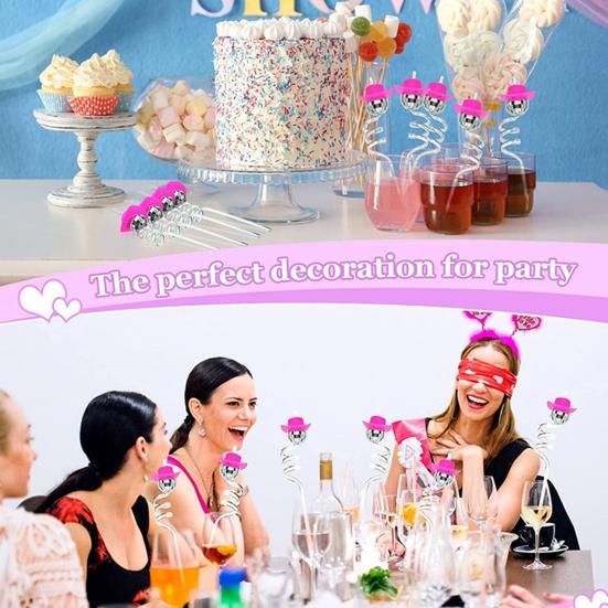 6Pcs/Set Disco Straws Disco Ball Distinctive Reflective Mirror Spiral Shape Disco Party Decorations Bachelorette Straws Cup Accessories