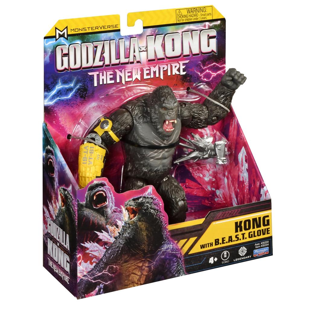 Playmates Toys Godzilla X Kong Kong with 35204 6-inch B.E.A.S.T. Gloves,