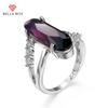 Fashion Oval Cubic Zircon Crystal Wedding Rings For Women Luxury Purple Color Engagement Proposal Ring Fashion Jewelry