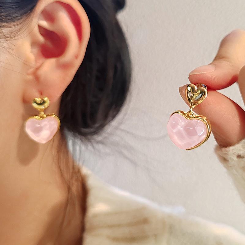 Серьги в стиле ретро с розовой рябью воды, женские серьги, серьги Niche Design Sense 925