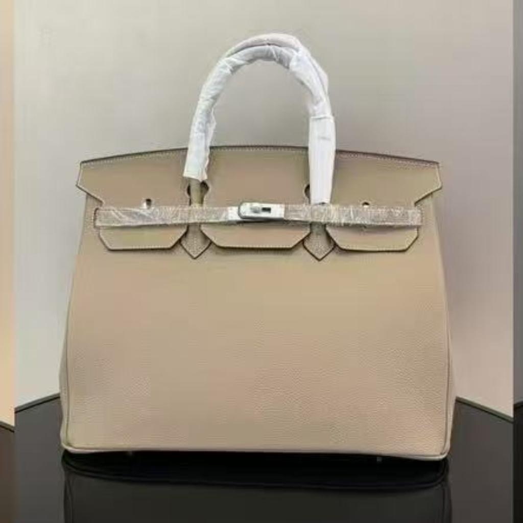 ML2026 Новая Сумка Платинового Цвета из Коровьей Кожи Верхнего Слоя 40 см Большая Сумка Сумка Ручная Сумка Женская Сумка из Натуральной Кожи