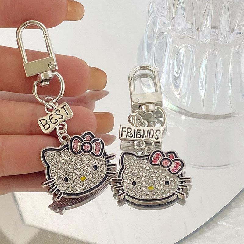 Cartoon Cat Rhinestone Necklace - Fashionable Girly Student Best Friend Chain with Niche Design.