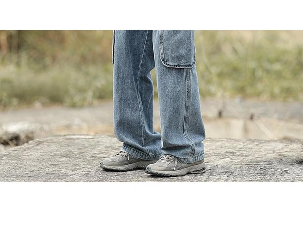 Мужские уличные трендовые ретро свободные прямые широкие джинсы с несколькими карманами на осень