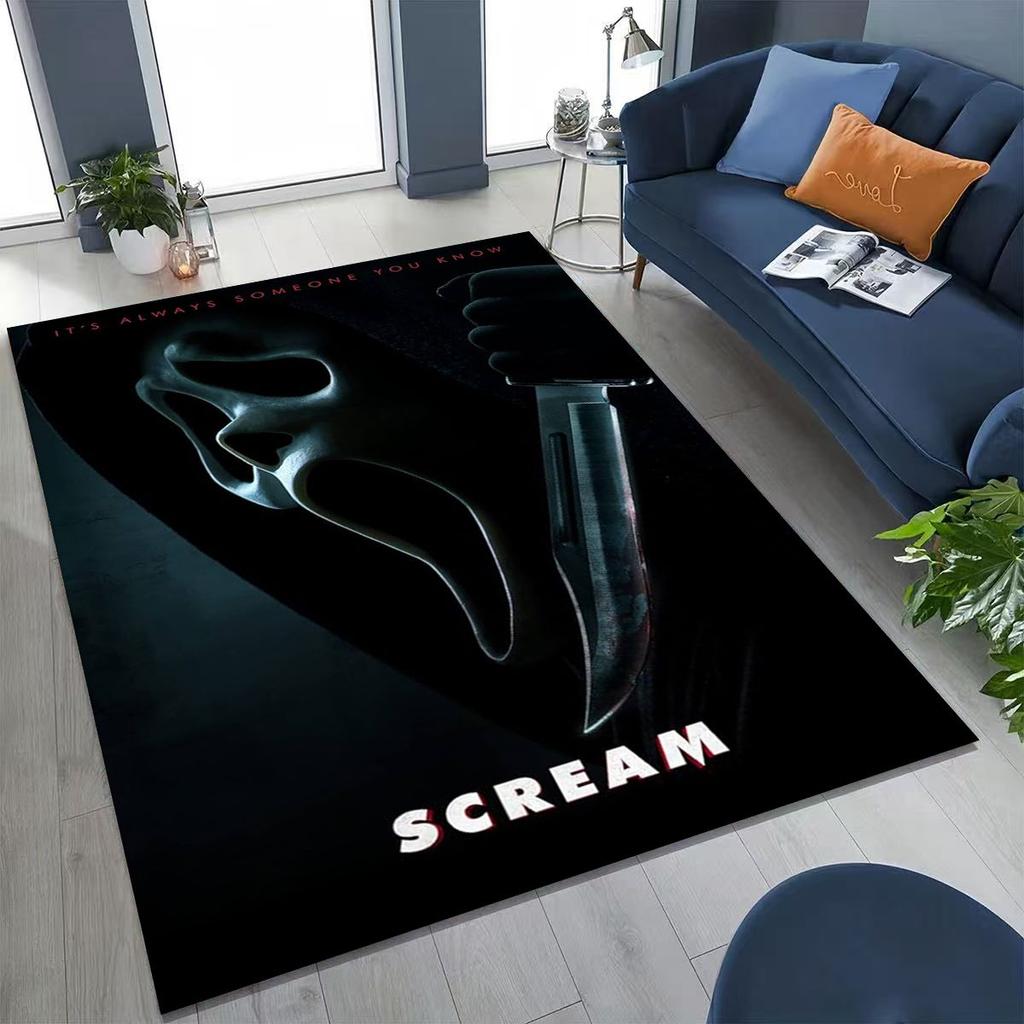 Ковер с персонажами ужасов S-Scream Ghost Face для спальни, гостиной, дивана, домашний придверный коврик для декора, большой детский игровой нескользящий коврик для пола