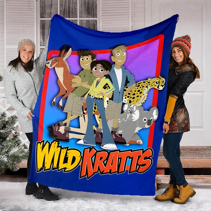 Wild Kratts printed throw blanket—soft,warm;versatile blanket for all seasons—perfect as &air-conditioning throw,nap blanket