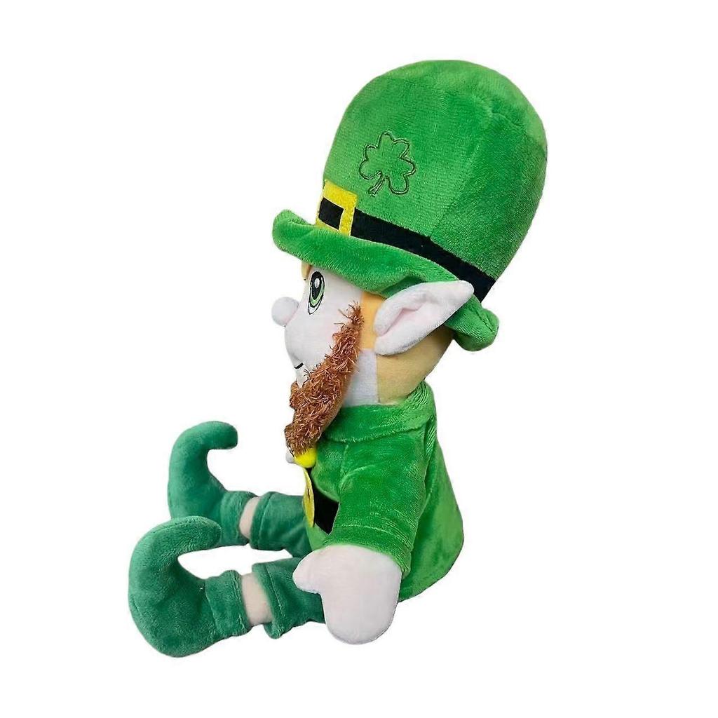 Classic Green Outfit & Red Beard for St Patricks Day Decorations - Cozy Huggable Dcor Toy for Gifting and Display
