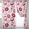 2Panel Red Lip Print Curtains Lipstick Kiss Curtains for Bedroom Living Room Balcony Floor-to-ceiling Window Shutters Cortnia