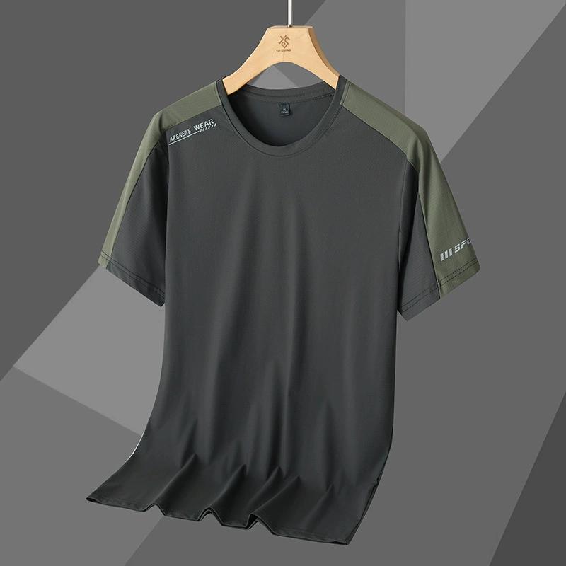 Одежда для активного отдыха Ice Silk, быстросохнущая, футболки с короткими рукавами, летняя одежда больших размеров для спорта и отдыха, бега и фитнеса