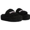 Balenciaga Меховые платформенные шлепанцы 'Черный' Женские 762826W2DO11096