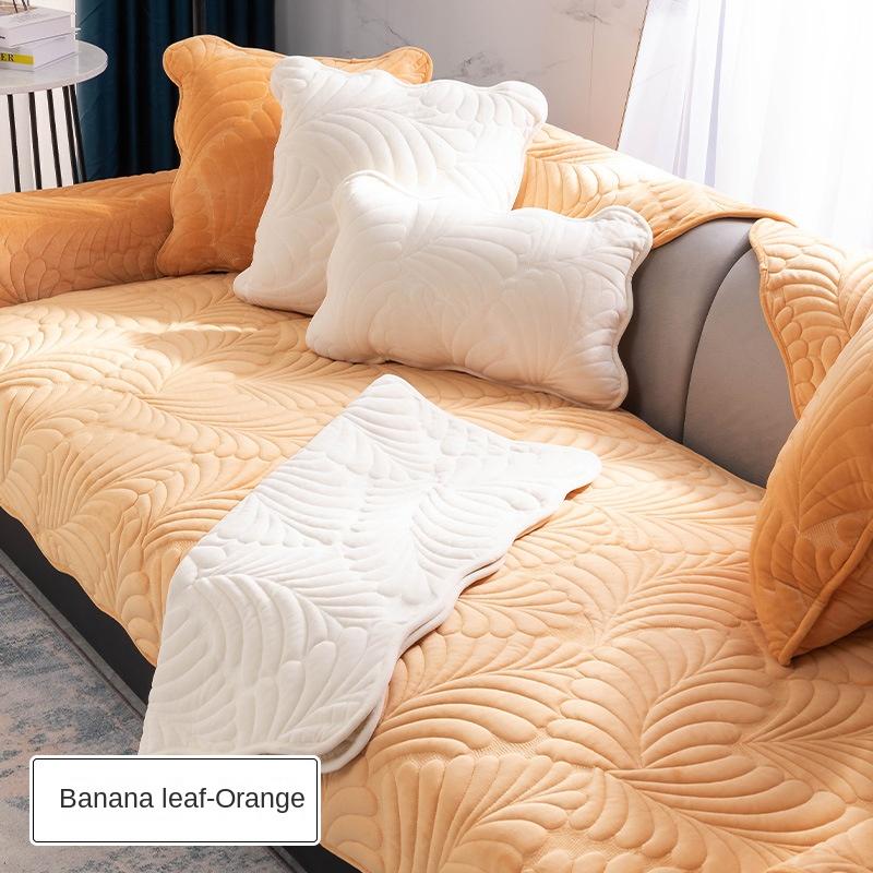 Подушка для дивана, универсальная кожа для всех сезонов, нескользящая, простая утолщенная подушка для сиденья в скандинавском стиле, зимний плюшевый чехол, полотенце на спинке