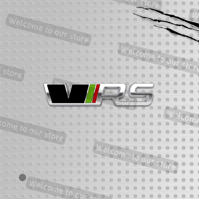 cycr3 3D Metal Car Styling VRS Emblem Decals Car Steering Wheel Badge Stickers For Skoda Kodiaq Fabia Enyaq Octavia Combi Kamiq Rapid