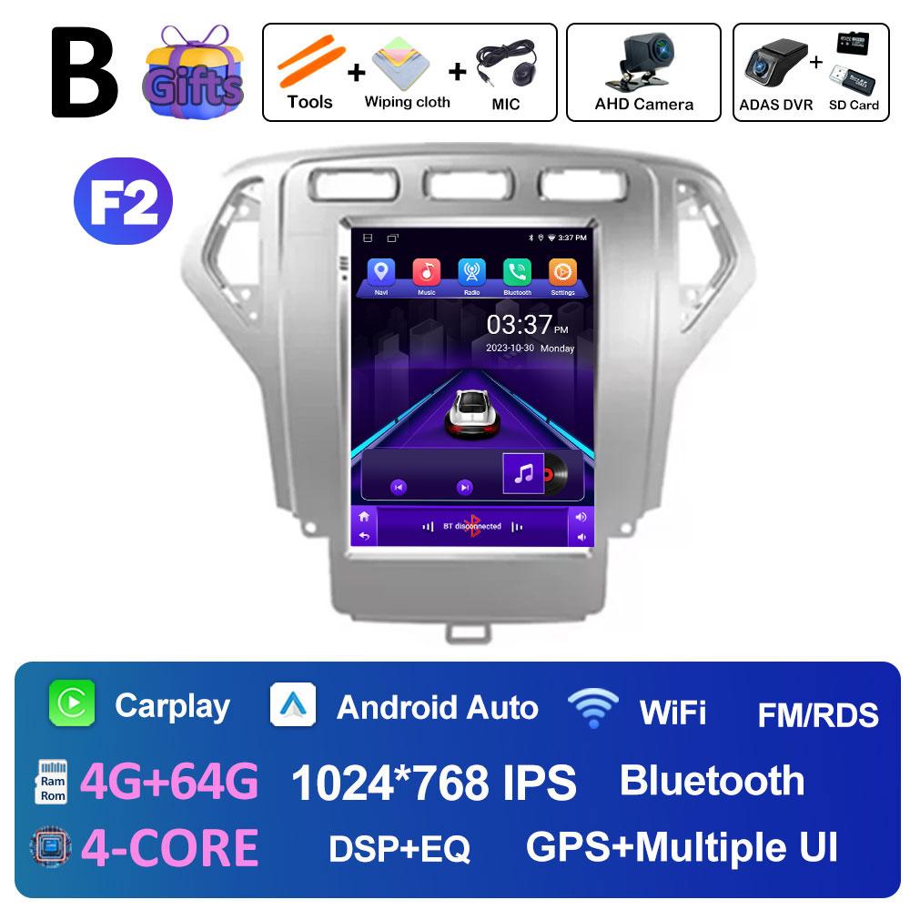 Автомобильный аудиоплеер Android Auto Wireless Carplay для Ford Mondeo 4 2006 2007 2008 2009 2010 Вентилятор охлаждения DSP Stereo Bluetooth WIFI
