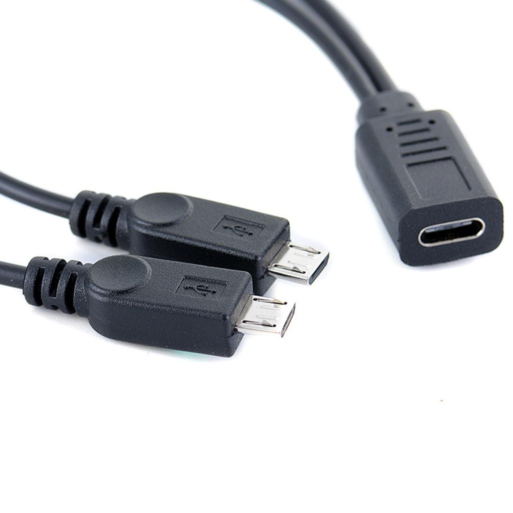 2 в 1 многофункциональный USB C женский зарядный кабель с 2 разъемами Micro USB зарядный кабель для мобильного телефона планшета