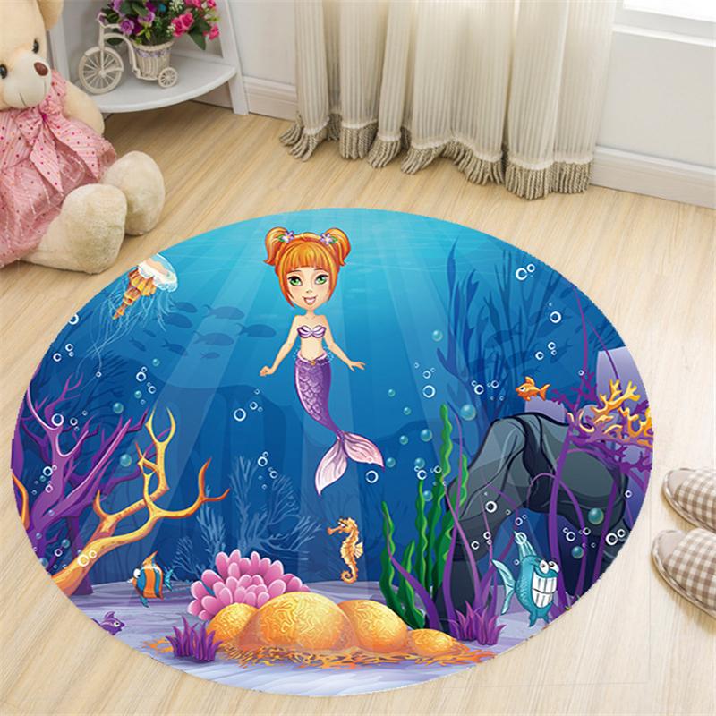 Нескользящий коврик для игрового стула для мальчиков, спальни, ванной комнаты, напольный коврик, ковер для гостиной, круглый детский игровой ковер с динозавром