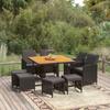 Day and Night - Day and Night Garden Dining Set 9 Pieces and Black Synthetic Rattan Cushions