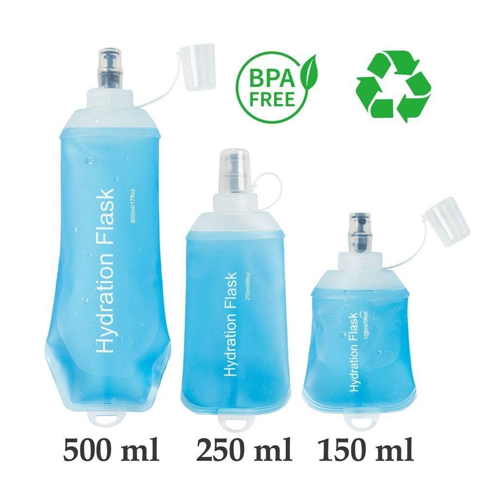 Soft Flask Folding Water Bottle Water Bag Hydration Pack Collapsible Water Bottle  Outdoor Camping