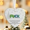 Funny Friendship Christmas Ornament Heart-Shaped Hanging Decoration for Xmas Tree Decor Humorous Gift for Friends