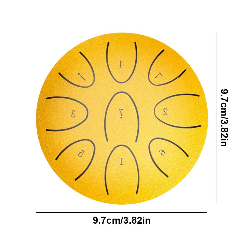 Портативный дождевой барабан 4 дюйма, 9-нотный хэндпан с палочками, уличный чакра-барабан для йоги, музыкальной медитации