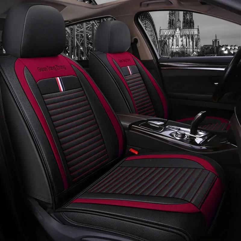 Универсальные чехлы на автомобильные сиденья, комплект чехлов на передние и задние сиденья, кожаная подушка, защитный коврик для автомобильных кресел, автомобильные аксессуары, четыре сезона