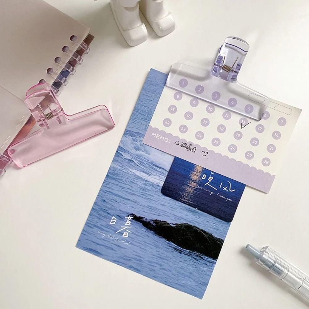 Transparent File Clamps Holder Colorful Paper Clamp Organizer High Quality Planner Clip