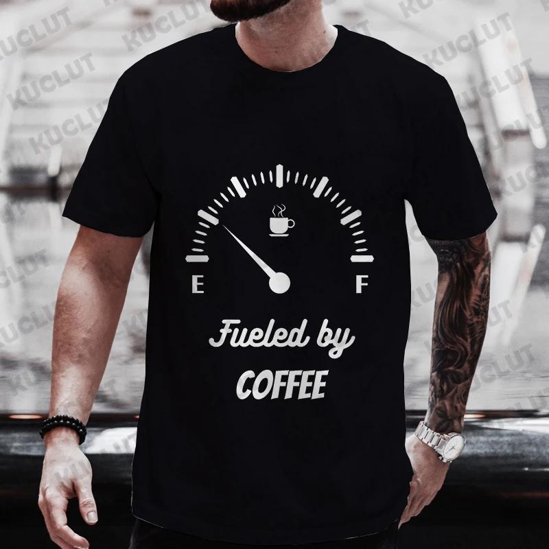 S5XL Mens Brand T Shirt Clothing Oversized Men Street Tshirt Coffee Fuel Gauge Indicator Print Graphic T Shirt
