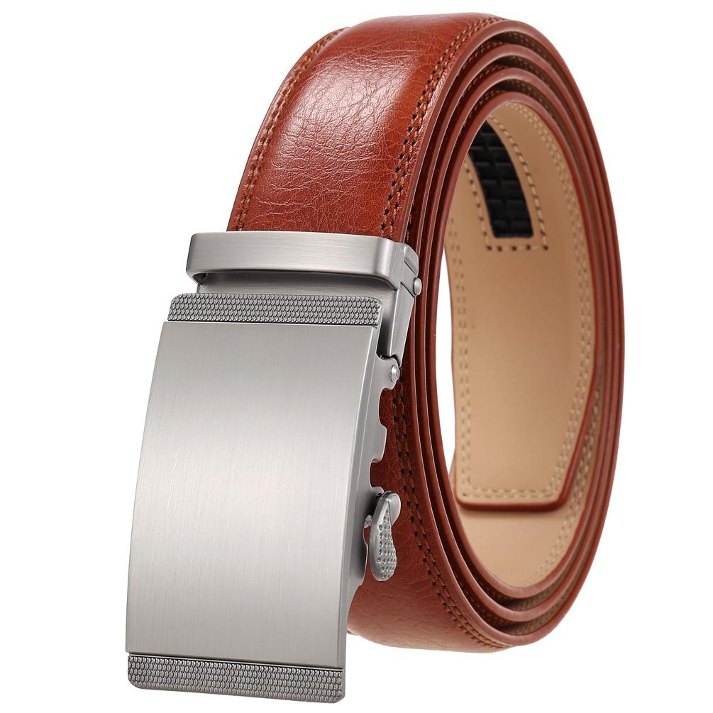 Ремень мужской двухслойный из коровьей кожи, автоматическая пряжка, мужской кожаный ремень Ly25-1050-1