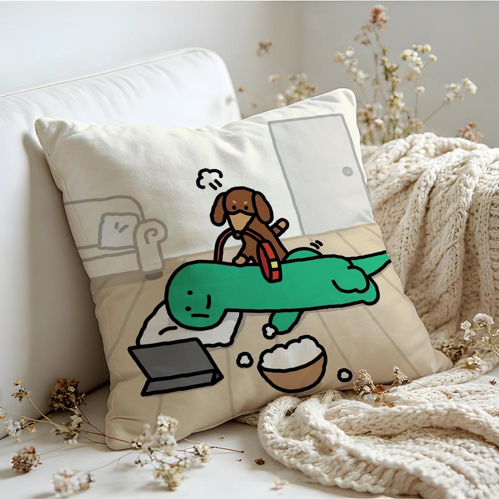 Cushion Cover Linen SkinFriendly Soft Decorative Case For Sofa Home Decor Joguman Korean Instagram Dinosaur Pillow cover