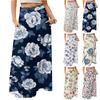 Women's Casual Leisure Foldable Floral Print High Waist With Pocket Draped  Relaxed Long Maxi Skirt