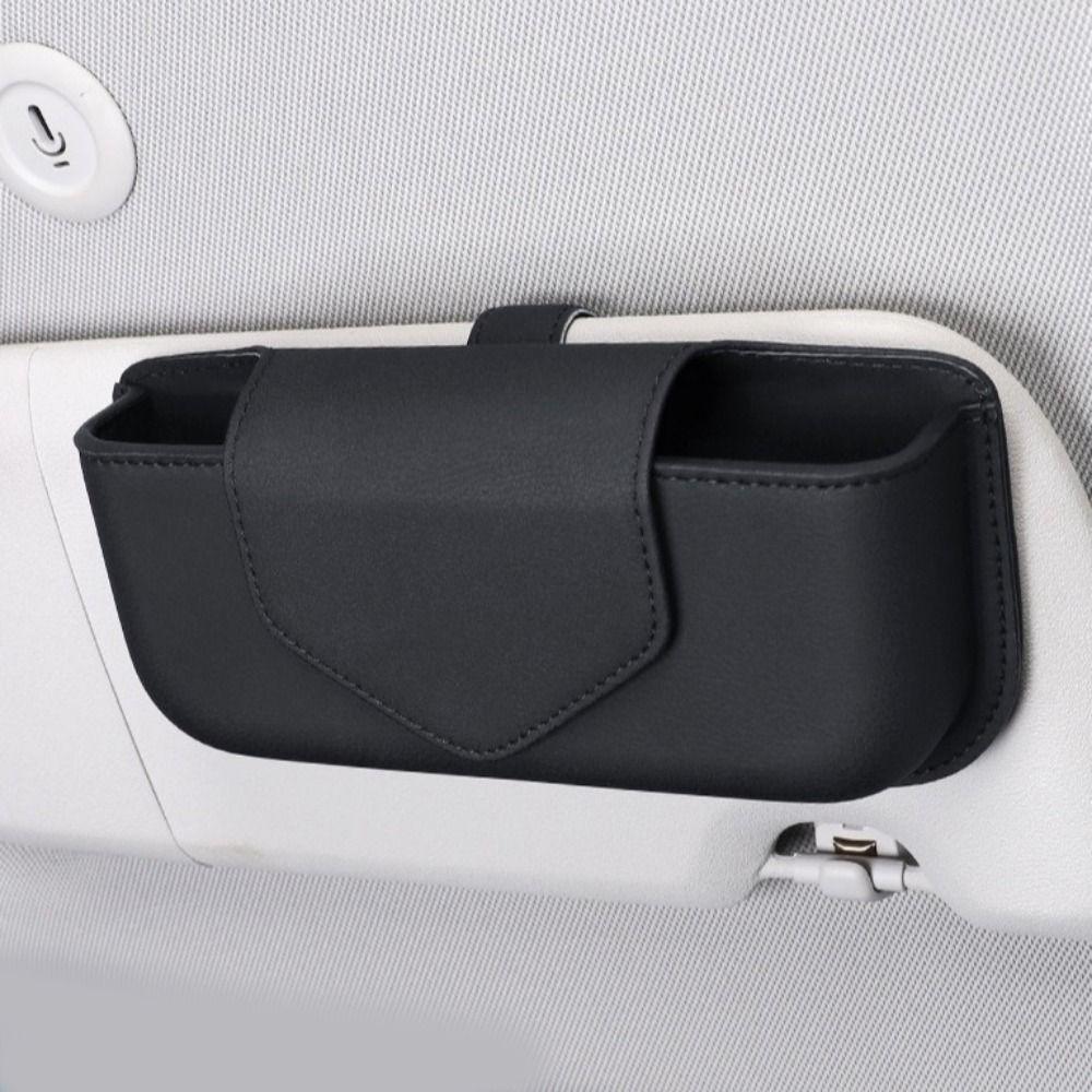Magnetic Car Glasses Case Wear-Resistant Sunglasses Clip Car Organizer