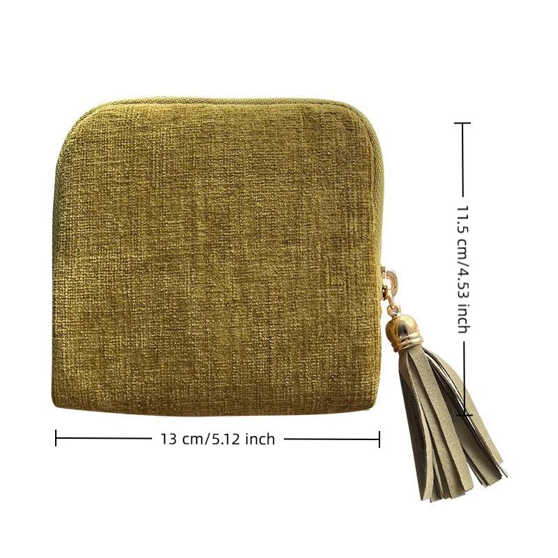 Jewelry Storage Bag With Tassel Pendant Multi Layer Lining Ring Necklace Packaging Large Capacity Travel Bracelet Storage Pouch
