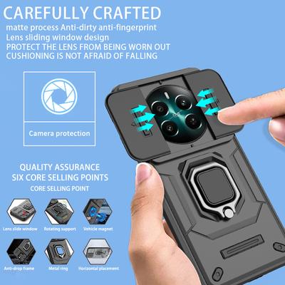 Для Realme 12 Plus 5G чехол Armor Slide Camera Protect Phone Case для OPPO Realme 12 + Plus RMX3867 6.67" Ring Holder Back Cover