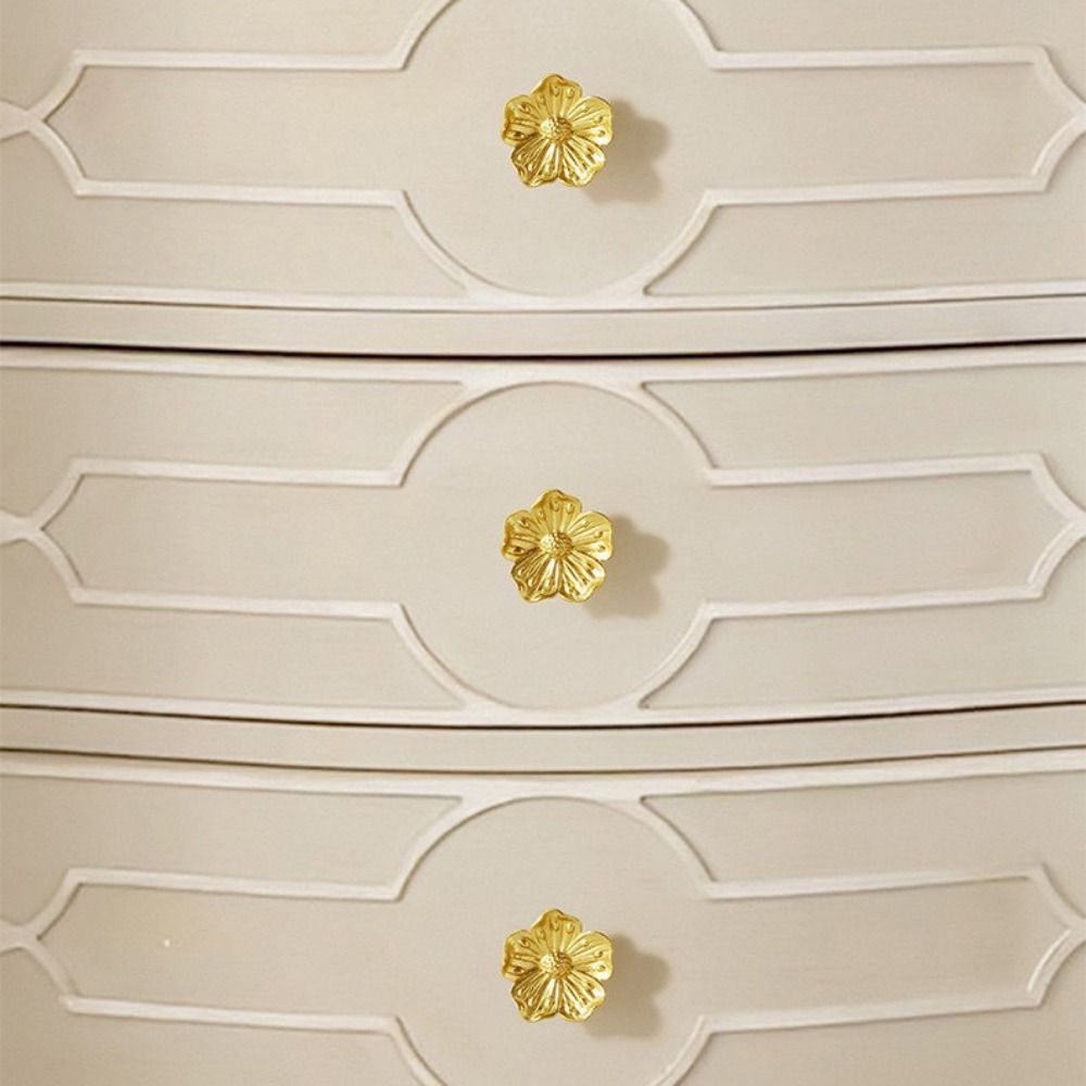 Cherry Blossom Shape Floral Cabinet Knob Brass Cupboard Decorative Knob Wardrobe