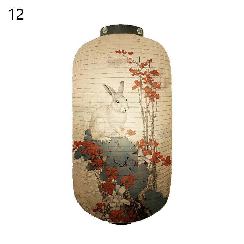 Японский традиционный бумажный фонарь в стиле укиё-э с изображением кролика, ресторан, кухня изакая, магазин суши, подвесной декор